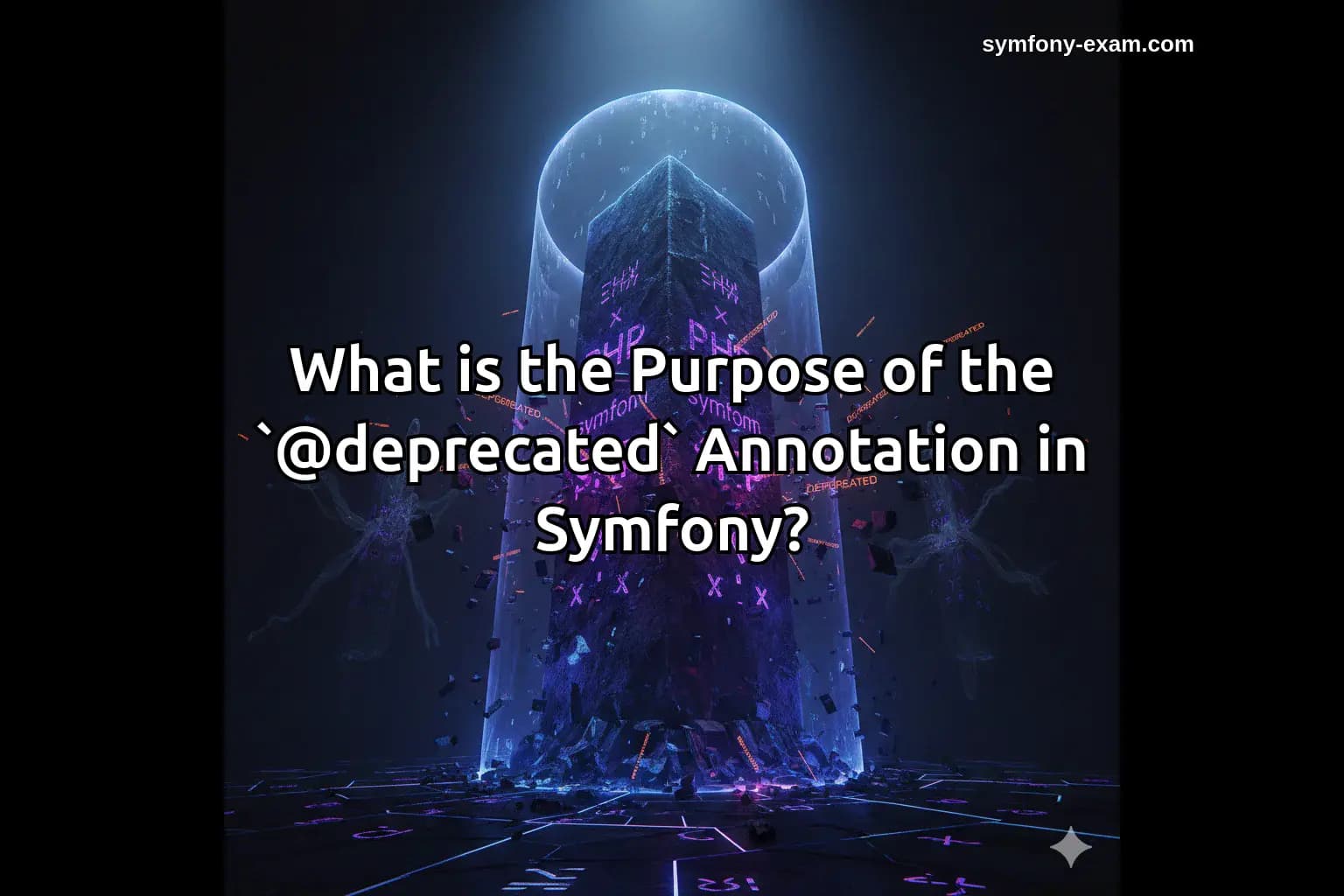 What is the Purpose of the `@deprecated` Annotation in Symfony?