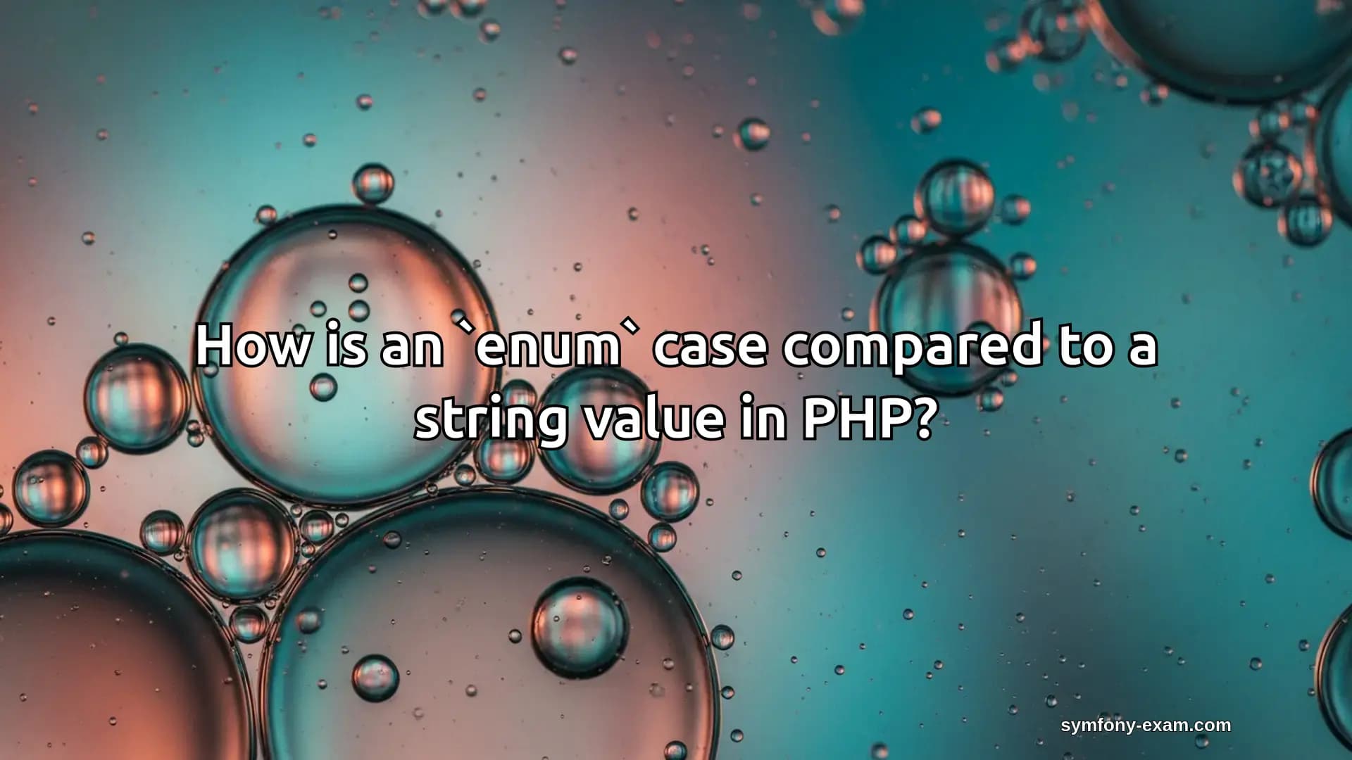 How is an `enum` case compared to a string value in PHP?