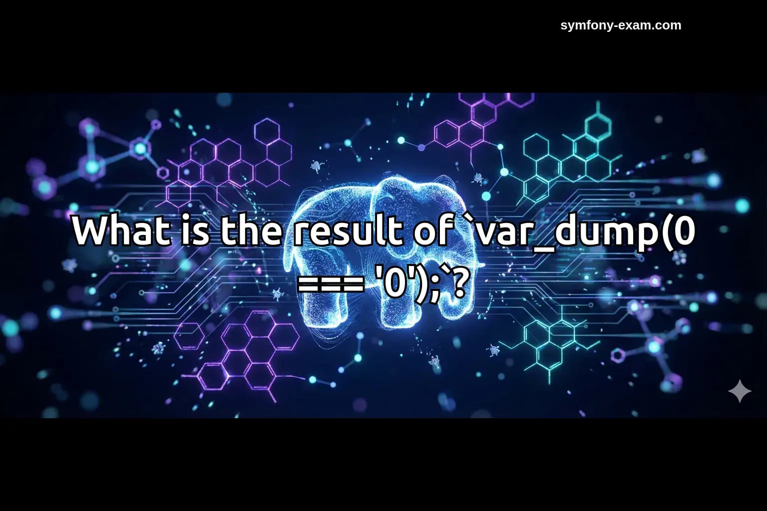 What is the result of `var_dump(0 === '0');`?