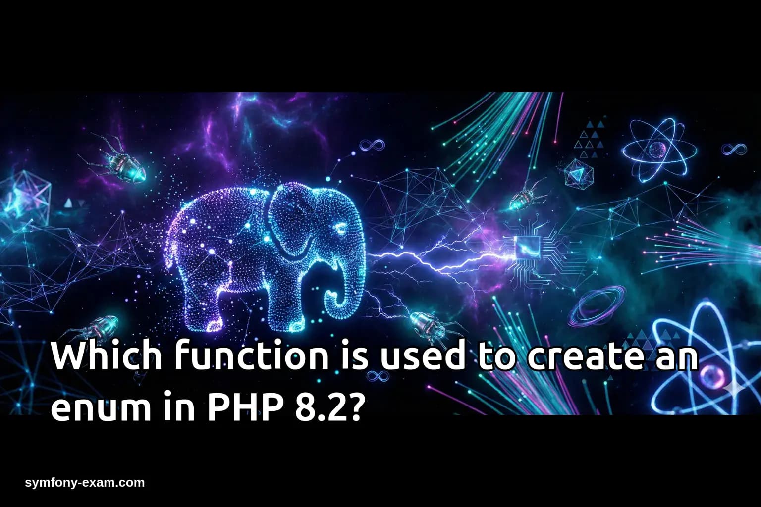 Which function is used to create an enum in PHP 8.2?