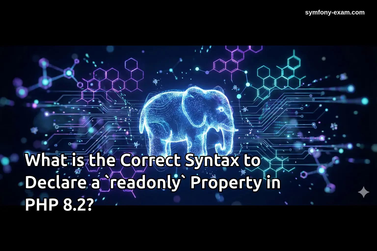 What is the Correct Syntax to Declare a `readonly` Property in PHP 8.2?