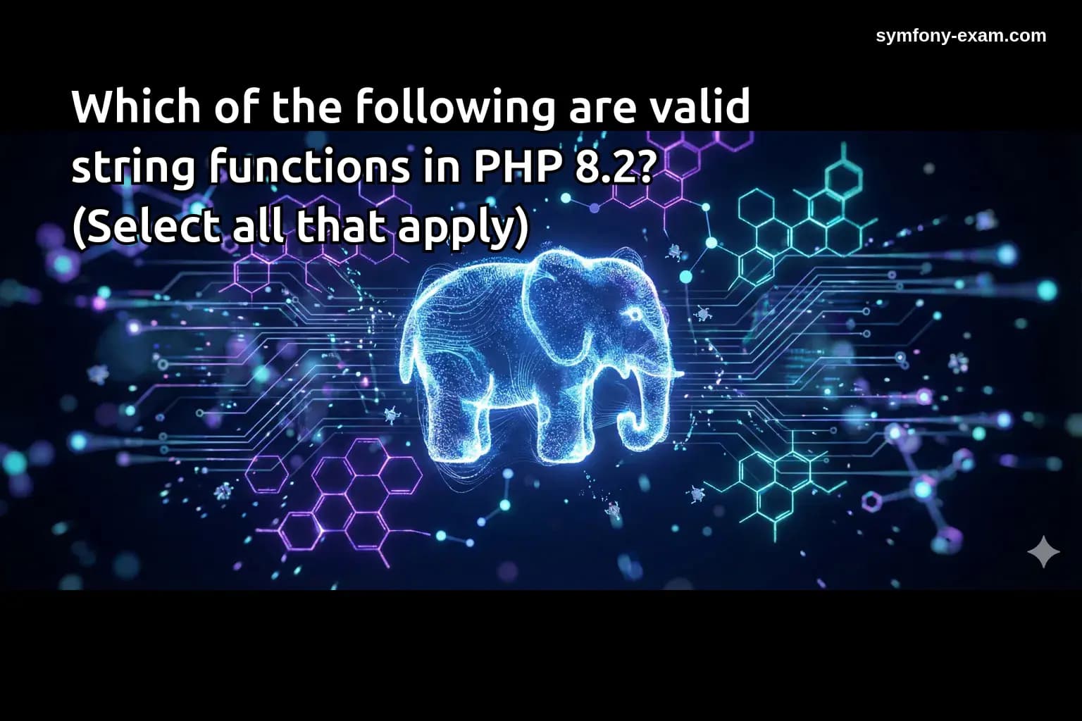 Which of the following are valid string functions in PHP 8.2? (Select all that apply)
