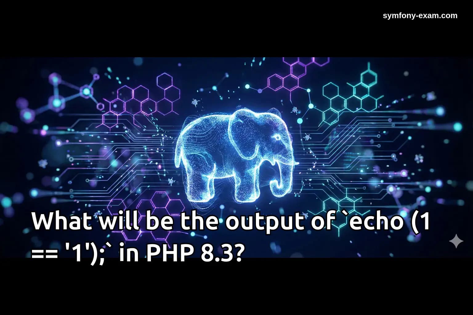 What will be the output of `echo (1 == '1');` in PHP 8.3?