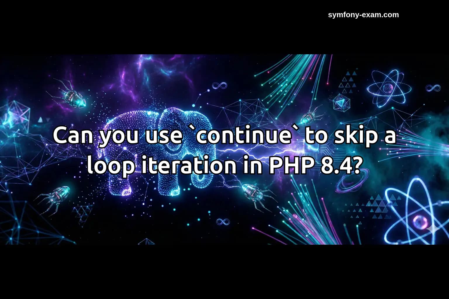 Can you use `continue` to skip a loop iteration in PHP 8.4?