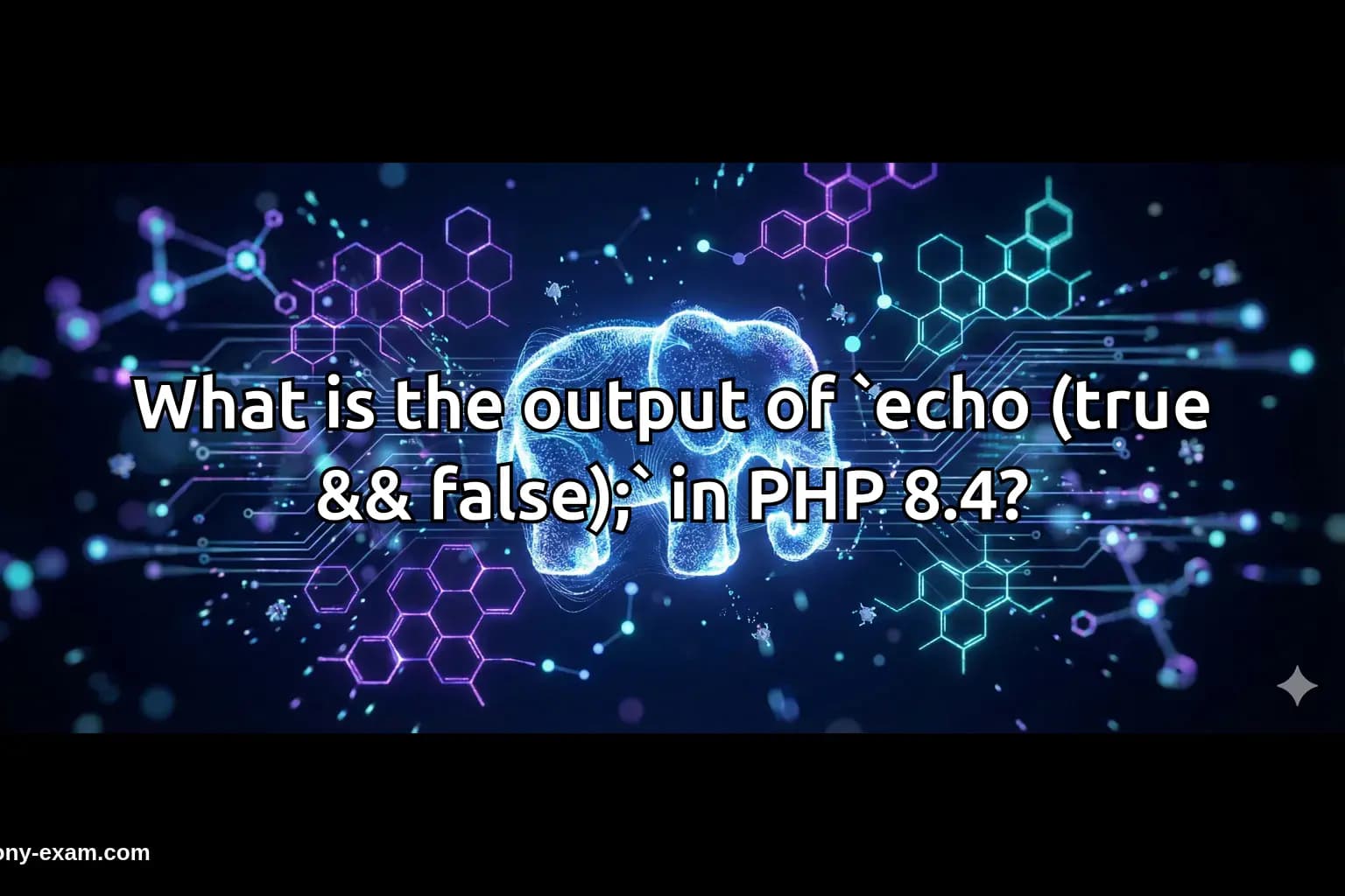 What is the output of `echo (true && false);` in PHP 8.4?