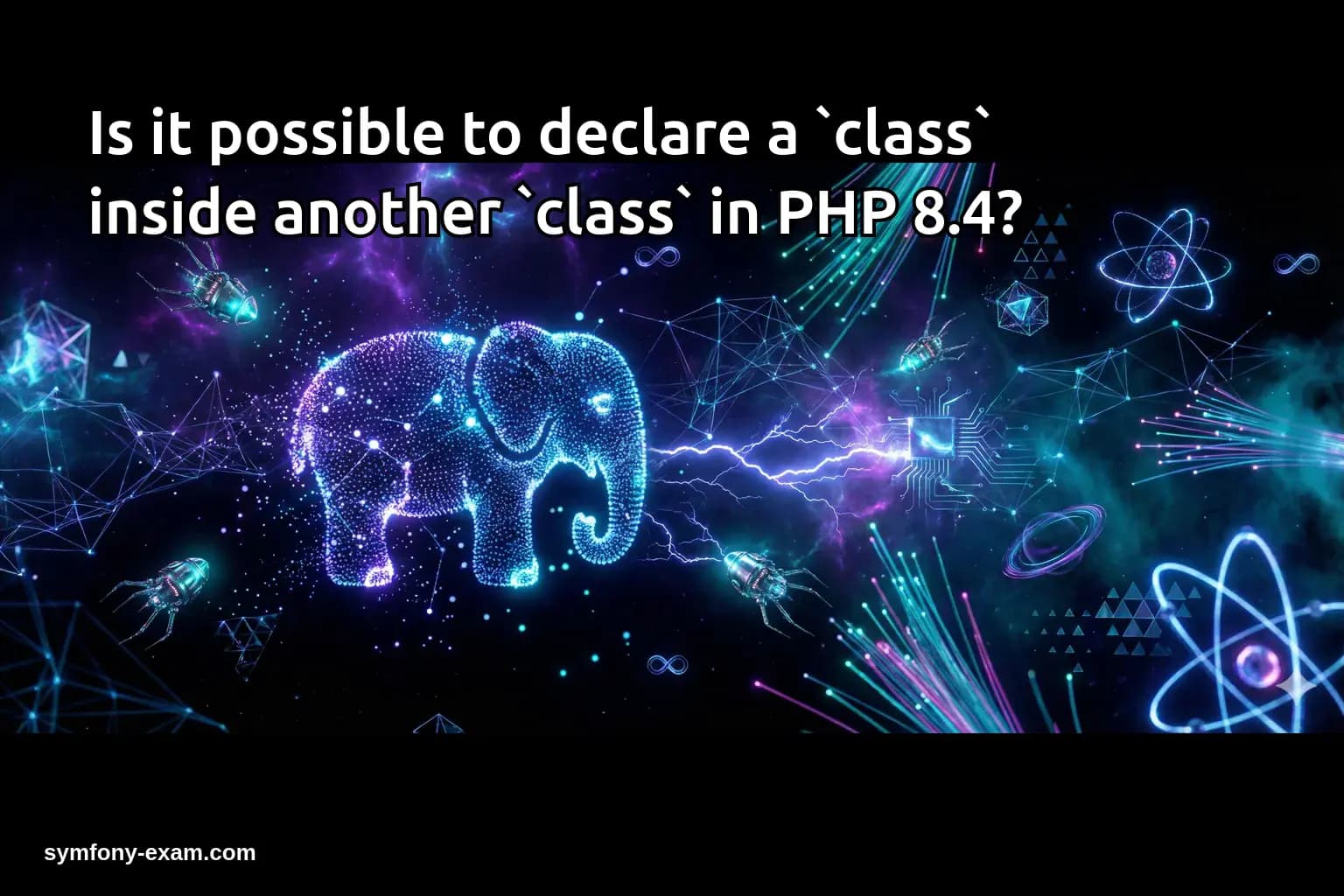 Is it possible to declare a `class` inside another `class` in PHP 8.4?