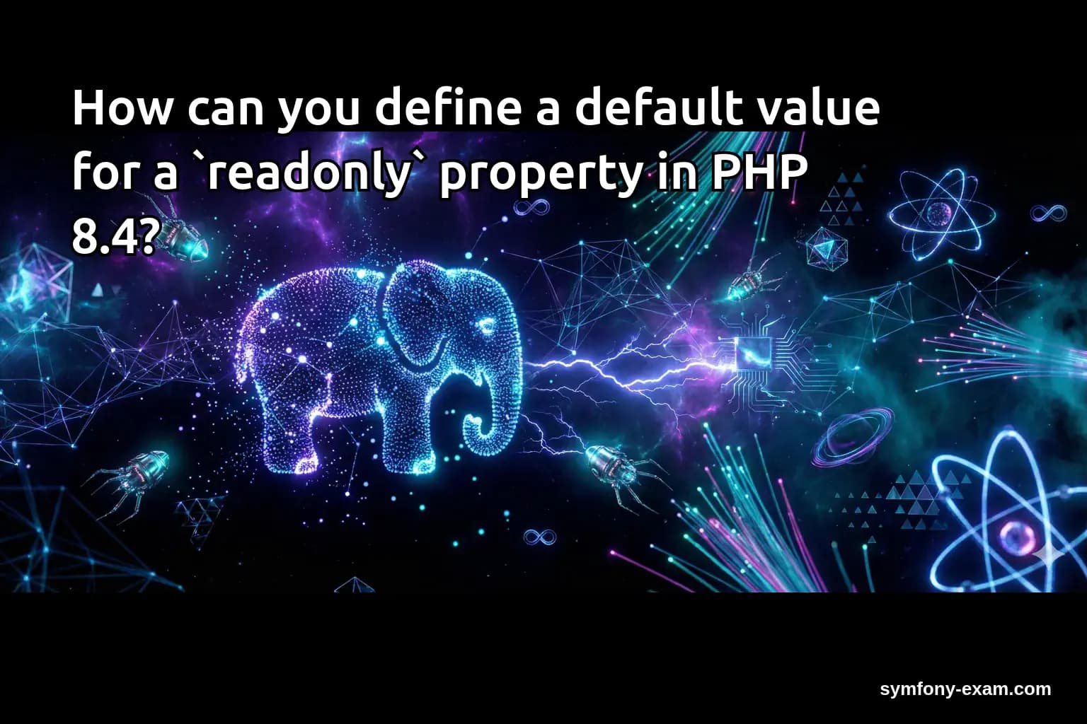 How can you define a default value for a `readonly` property in PHP 8.4?