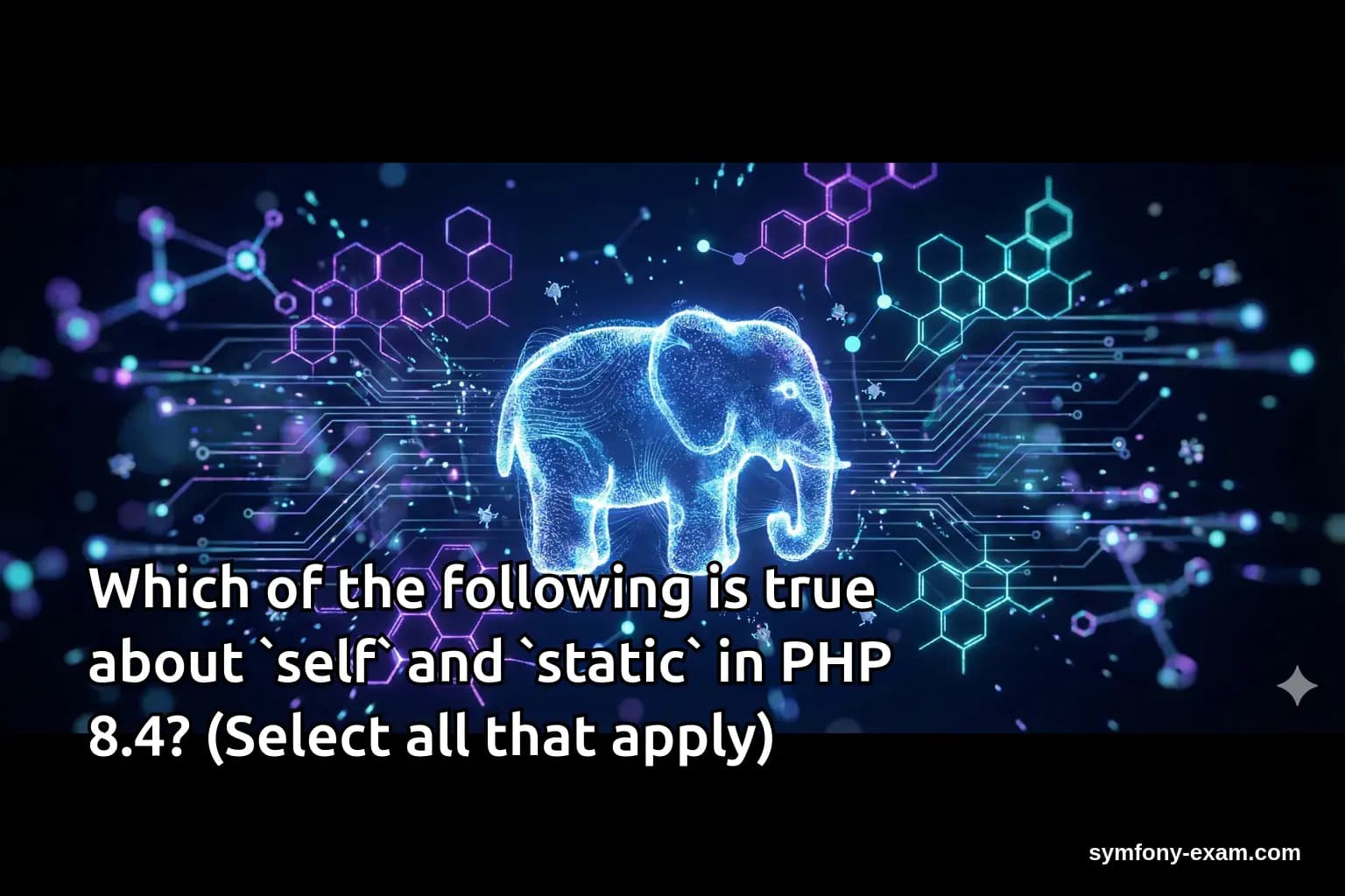 Which of the following is true about `self` and `static` in PHP 8.4? (Select all that apply)