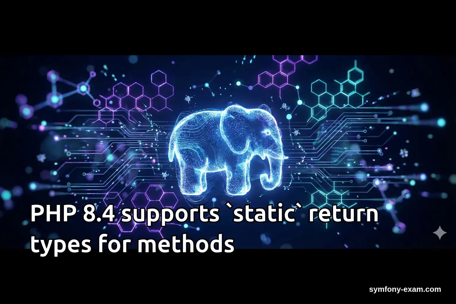 PHP 8.4 supports `static` return types for methods