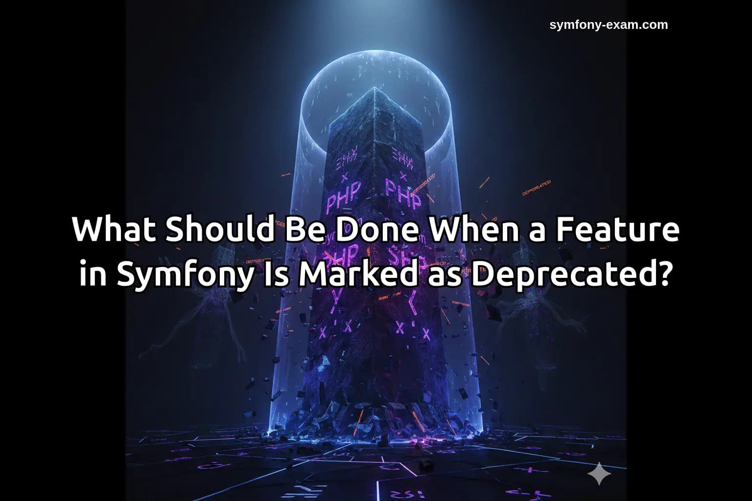 What Should Be Done When a Feature in Symfony Is Marked as Deprecated?