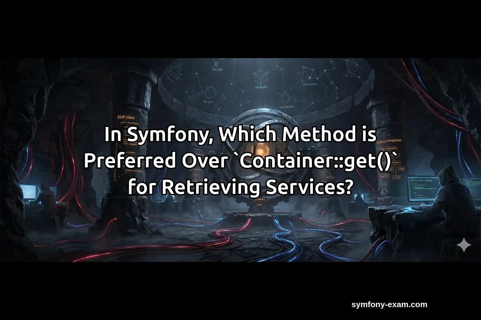 In Symfony, Which Method is Preferred Over `Container::get()` for Retrieving Services?