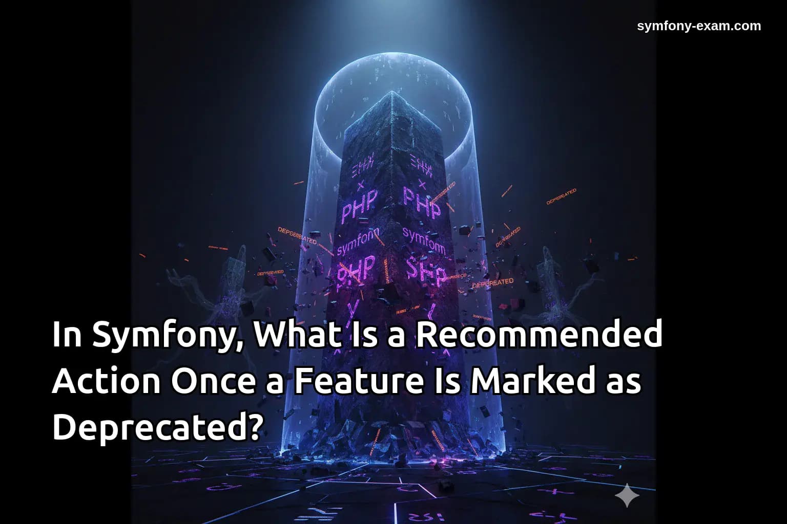 In Symfony, What Is a Recommended Action Once a Feature Is Marked as Deprecated?