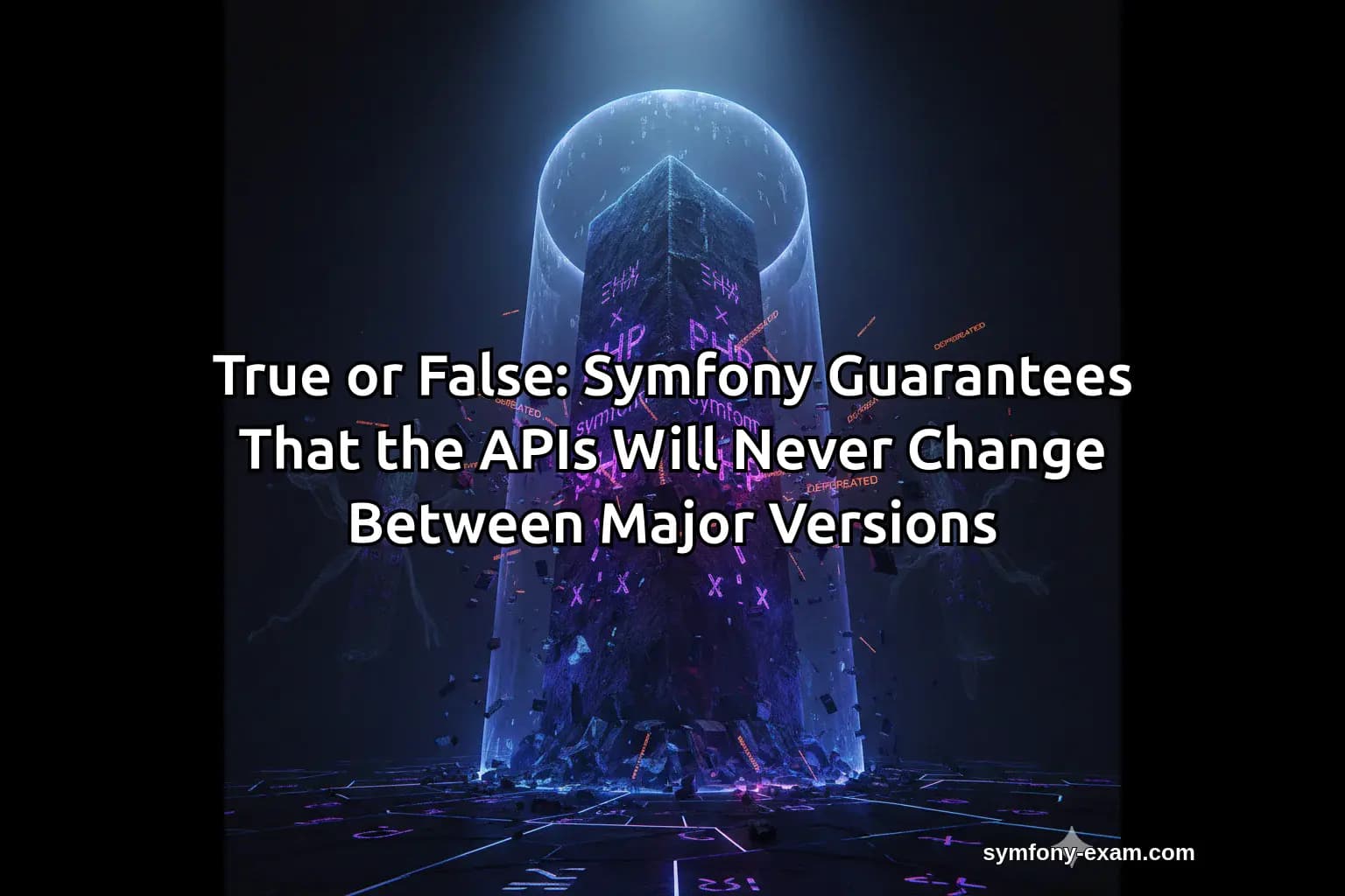 True or False: Symfony Guarantees That the APIs Will Never Change Between Major Versions
