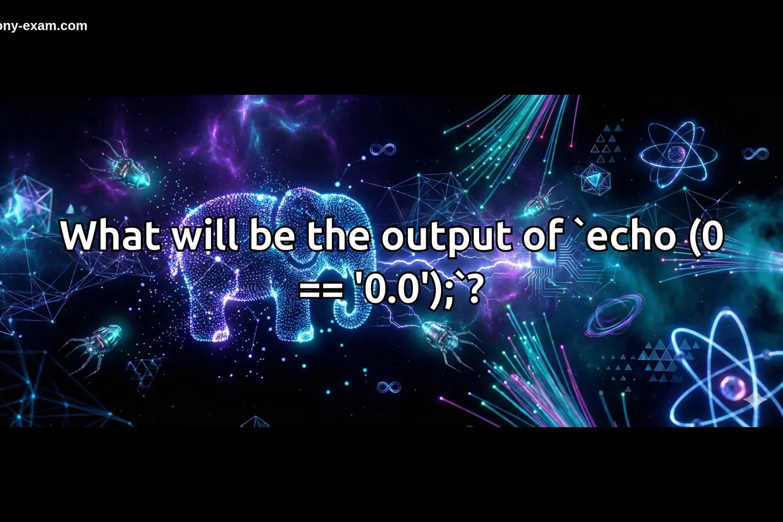 What will be the output of `echo (0 == '0.0');`?