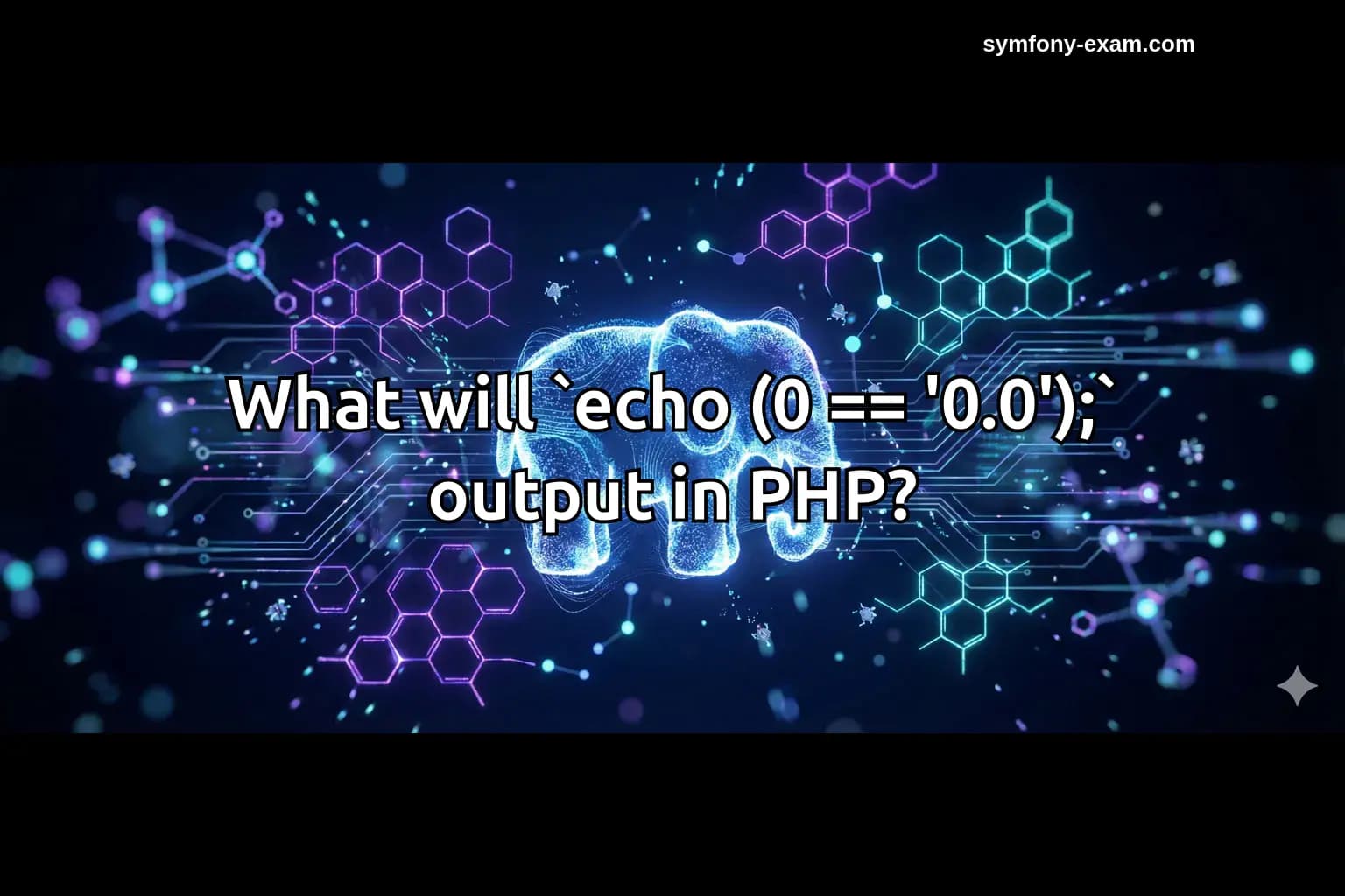 What will `echo (0 == '0.0');` output in PHP?