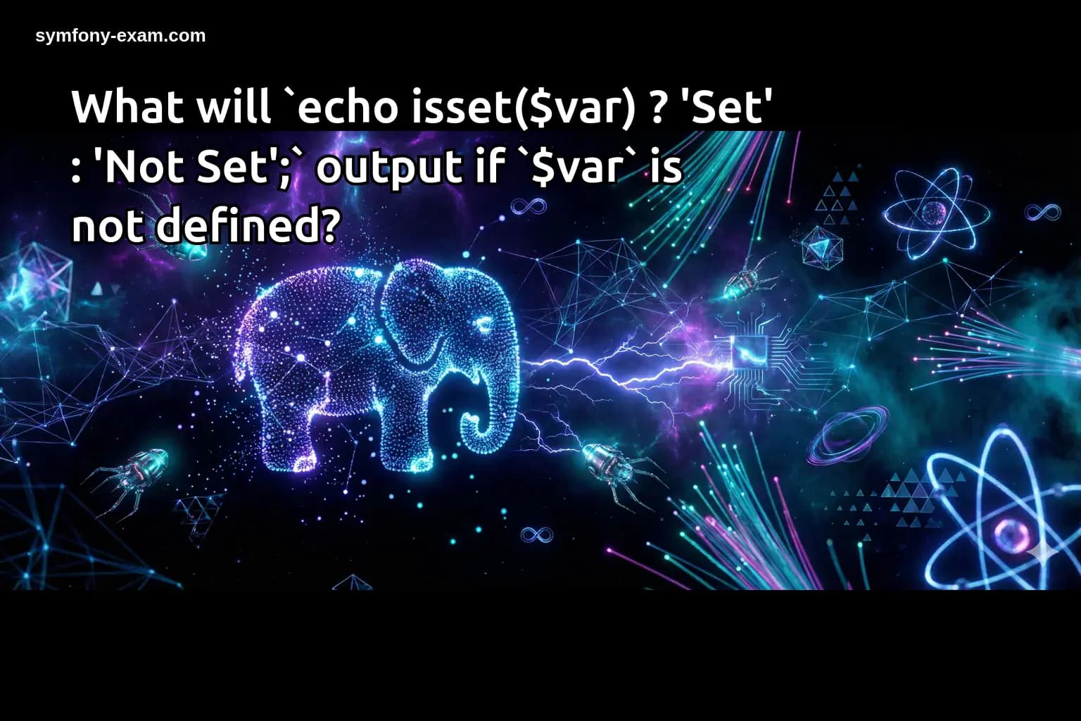 What will `echo isset($var) ? 'Set' : 'Not Set';` output if `$var` is not defined?