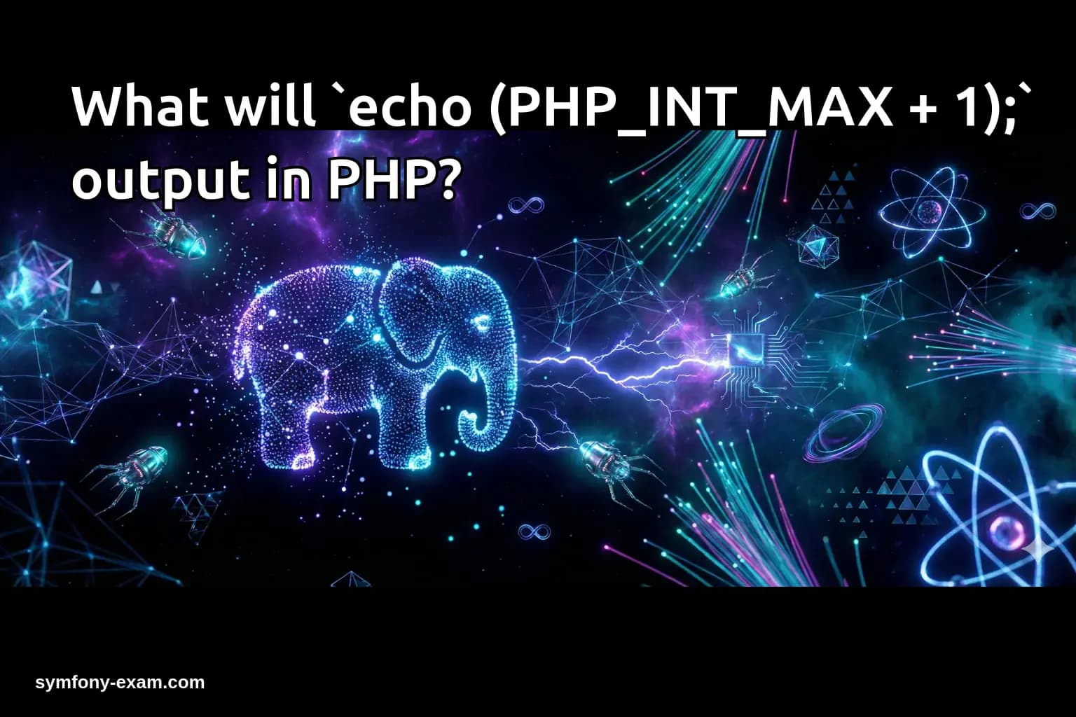 What will `echo (PHP_INT_MAX + 1);` output in PHP?