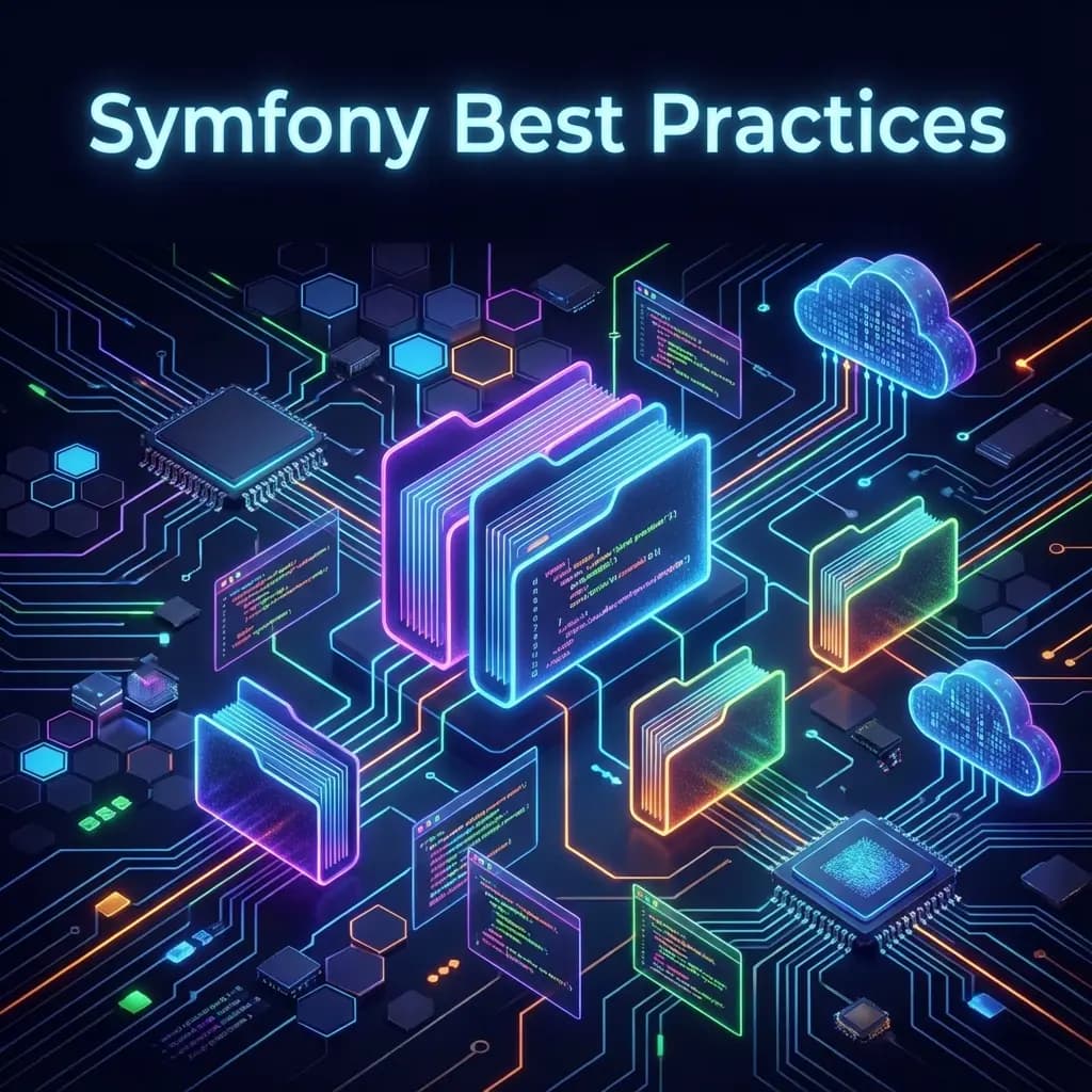 According to Symfony best practices, ____ is/are located in