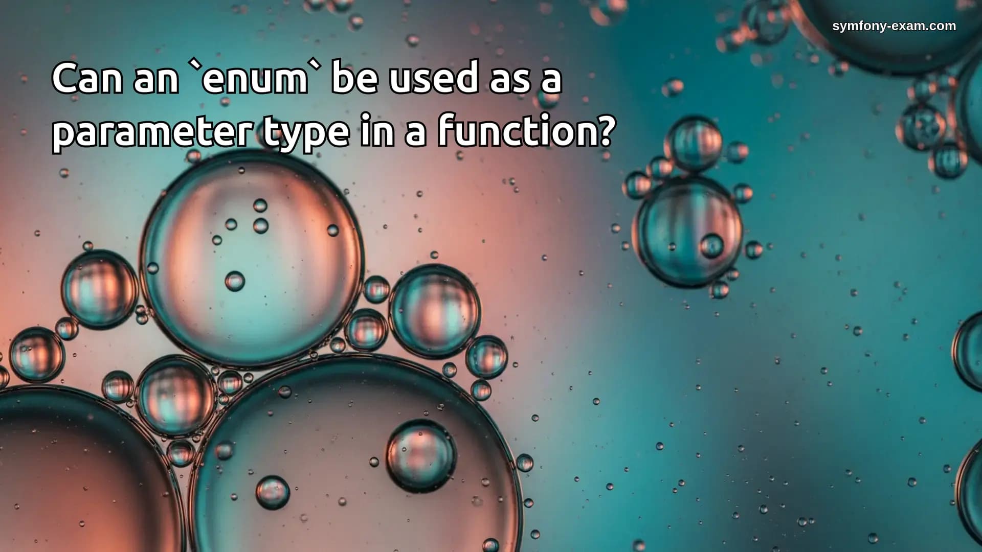 Can an `enum` be used as a parameter type in a function?