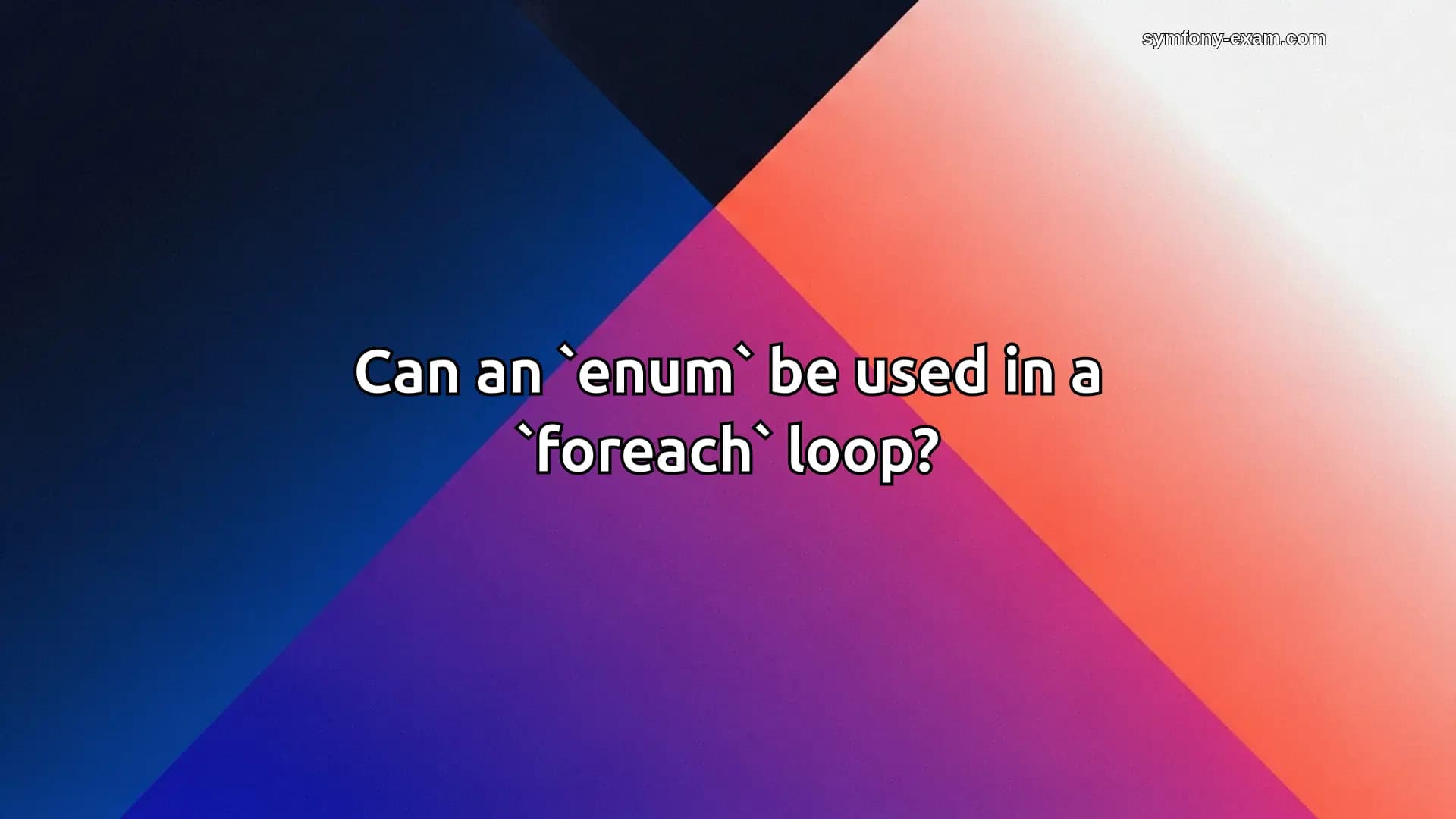 Can an `enum` be used in a `foreach` loop?