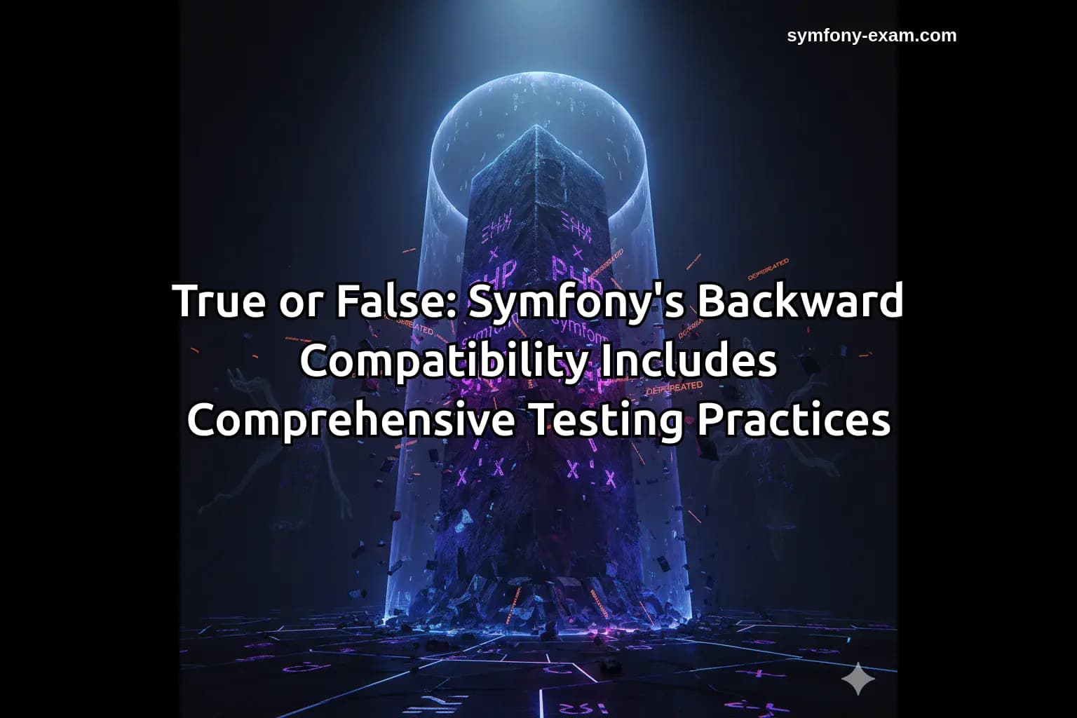 True or False: Symfony's Backward Compatibility Includes Comprehensive Testing Practices