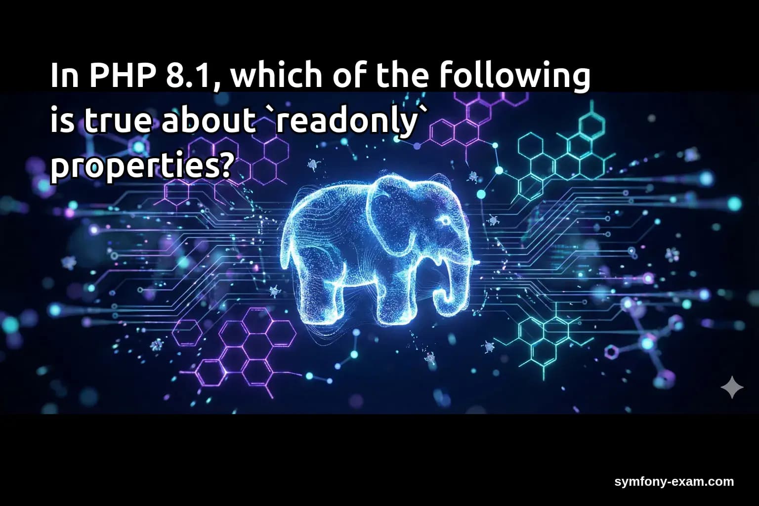 In PHP 8.1, which of the following is true about `readonly` properties?