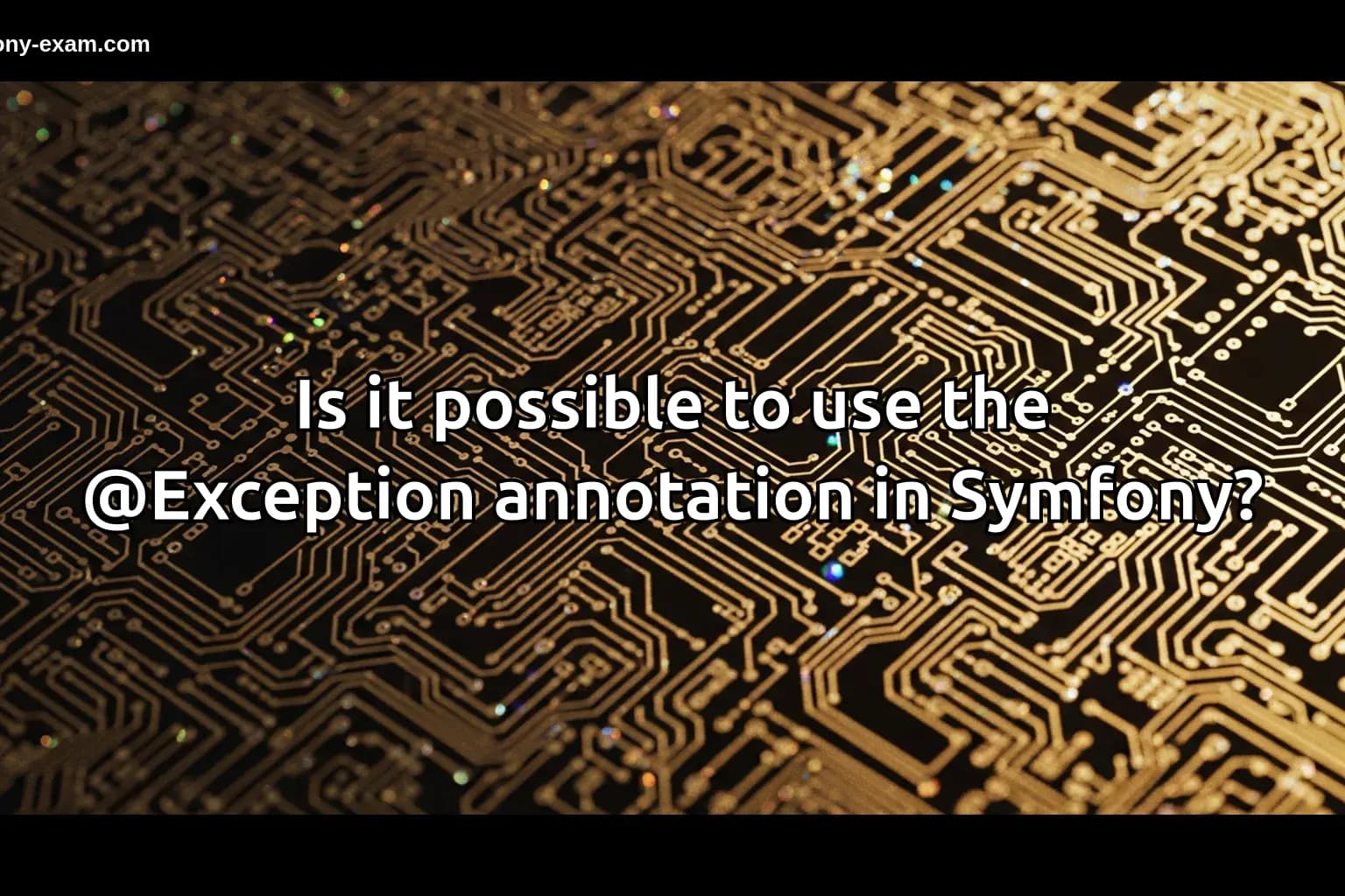 Is it possible to use the @Exception annotation in Symfony?