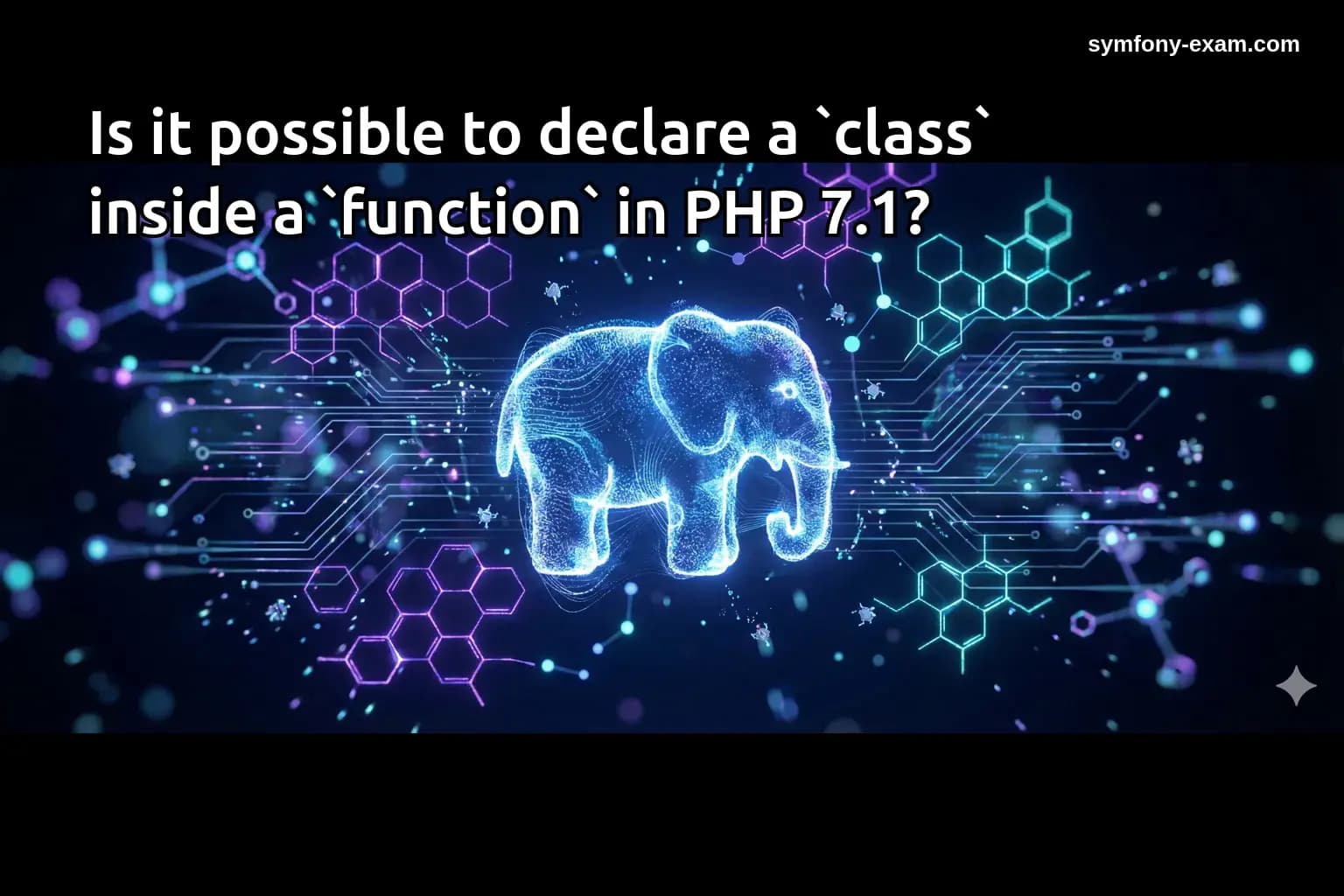 Is it possible to declare a `class` inside a `function` in PHP 7.1?