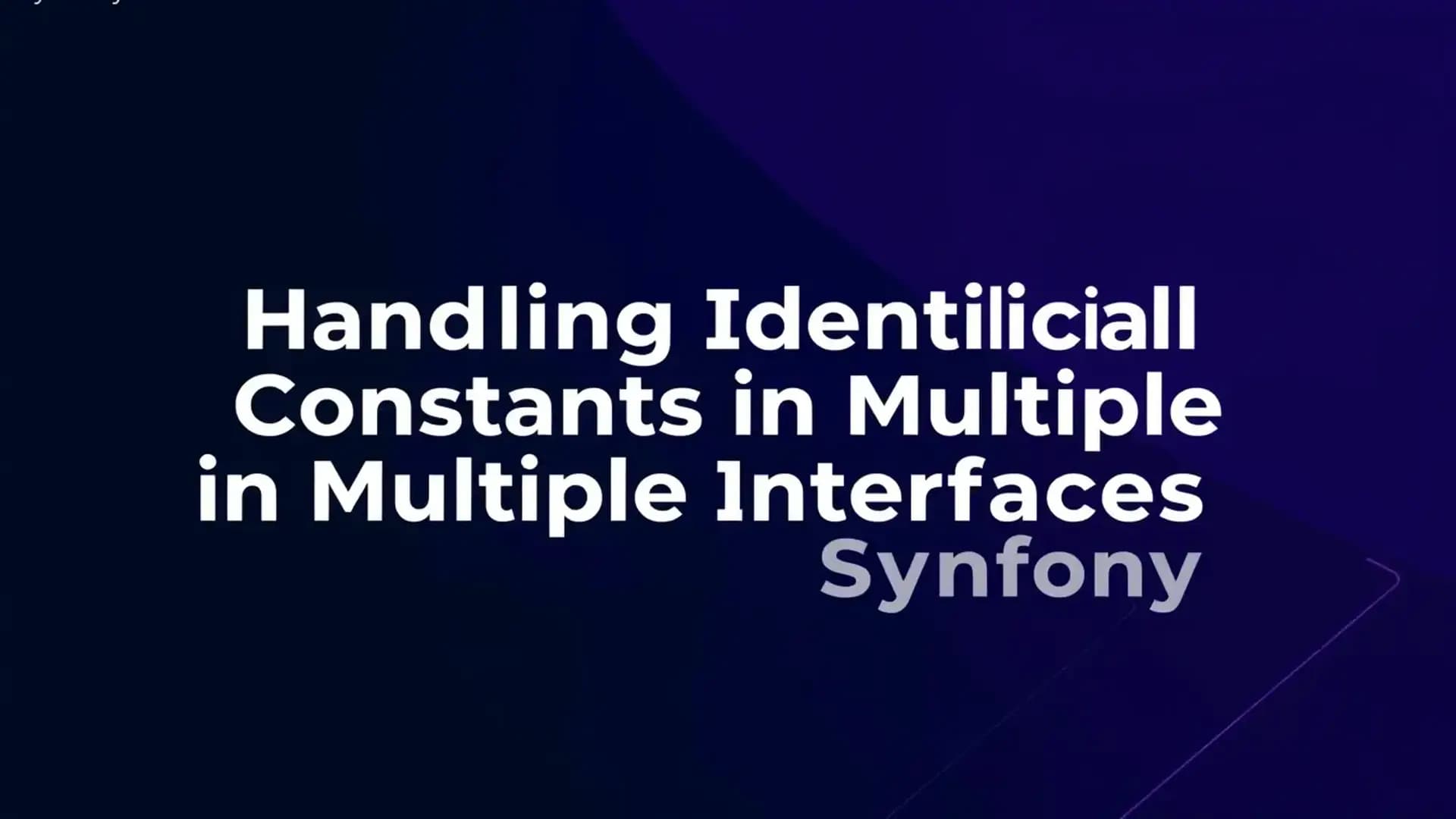 Master Symfony: Handling Conflicting Interface Constants