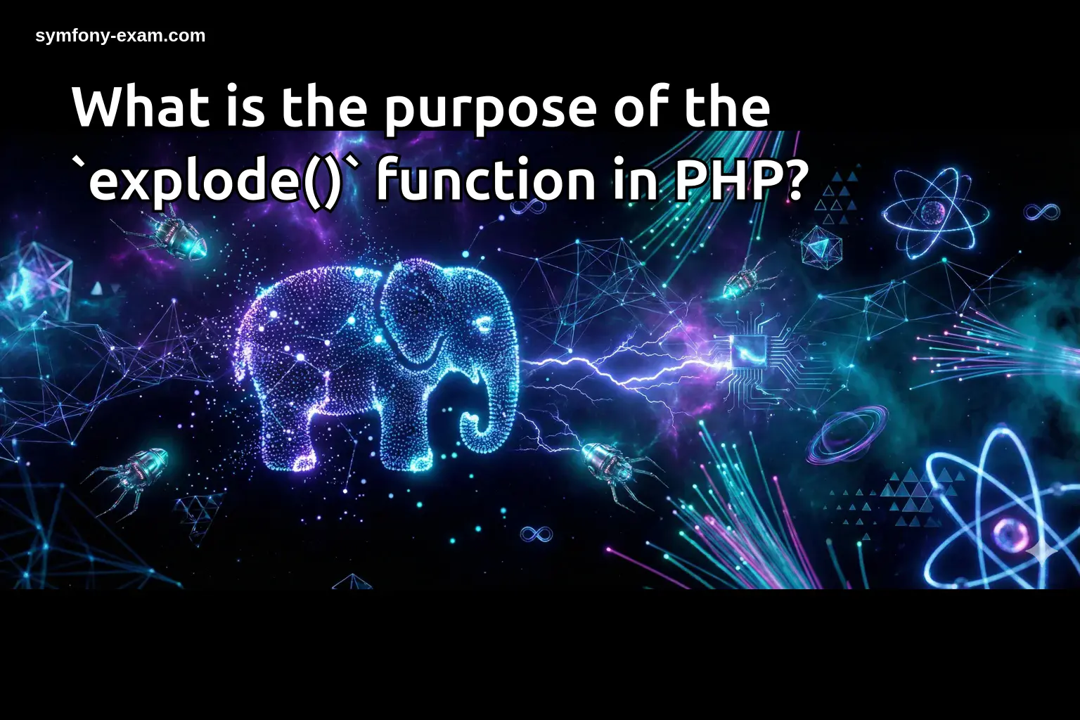 What is the purpose of the `explode()` function in PHP?
